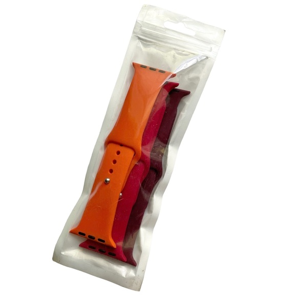 NEW 3 Silicone Sport Bands Apple Watch 44 45mm - S/M FALL Colors - Picture 6 of 7